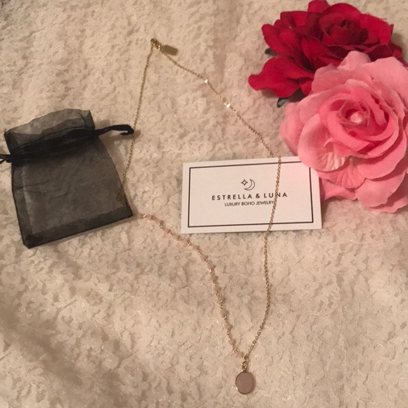 Rose Chalcedony 14K Gold Crystal Rosary Necklace - Picture 4 of 4